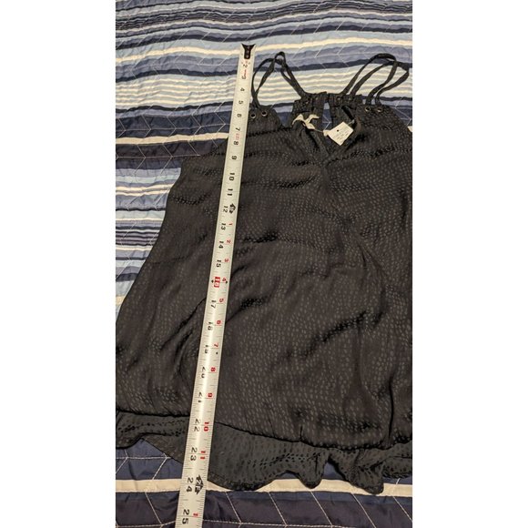 NEW Maurice’s Women SZ S Edgy Bubble Hem Black Gray Dots Wrap Tank Top - Picture 12 of 12